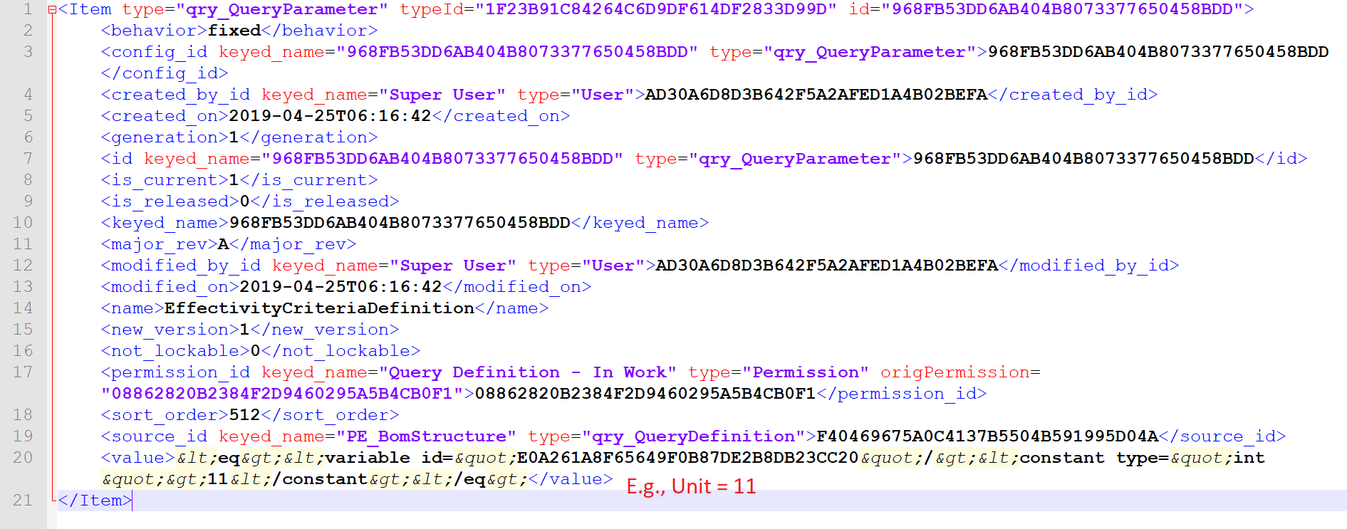 How-to Example - Executing Query Definitions with Effectivity Resolution
