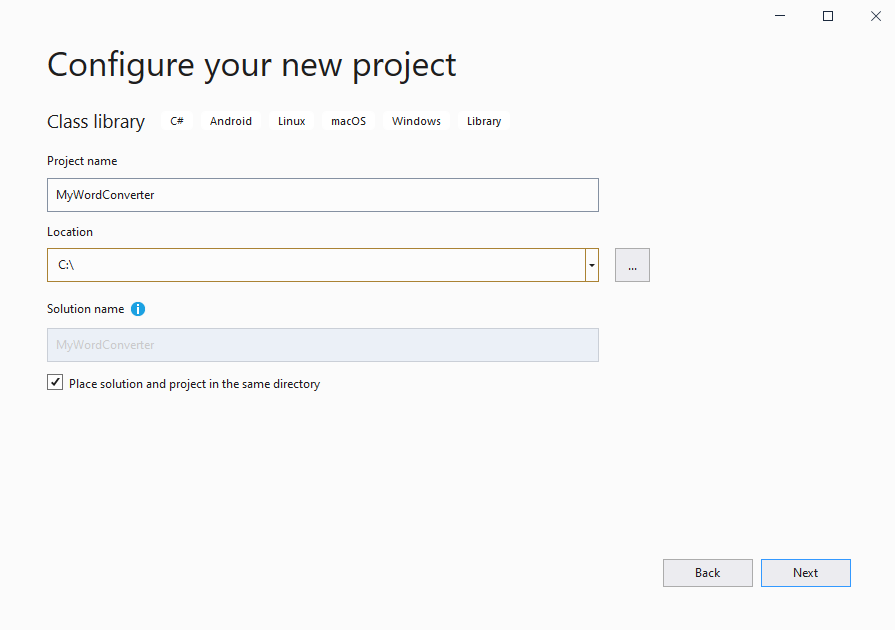 Adding the Main Converter Class