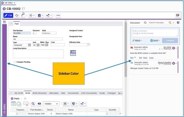Set Sidebar Color for ItemType