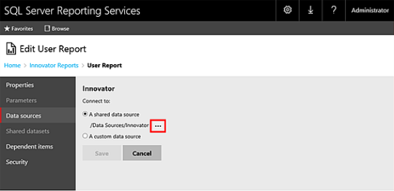 Select the Shared Data Source