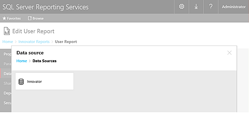 Select the Shared Data Source