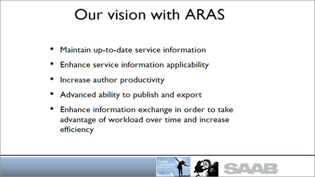 SAAB and Global Product Definition to Serviceability with Aras